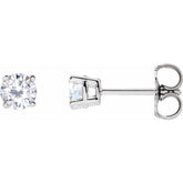 14K White 4 mm Stuller Lab-Grown Moissanite Stud Earrings